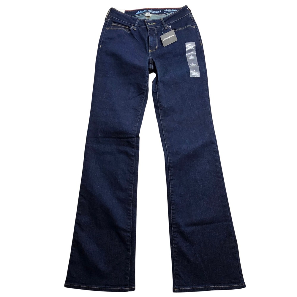 Eddie Bauer NWT Bootcut Jeans Women‎ 2 Blue Slightly Curvy EB2642002-R-DRI